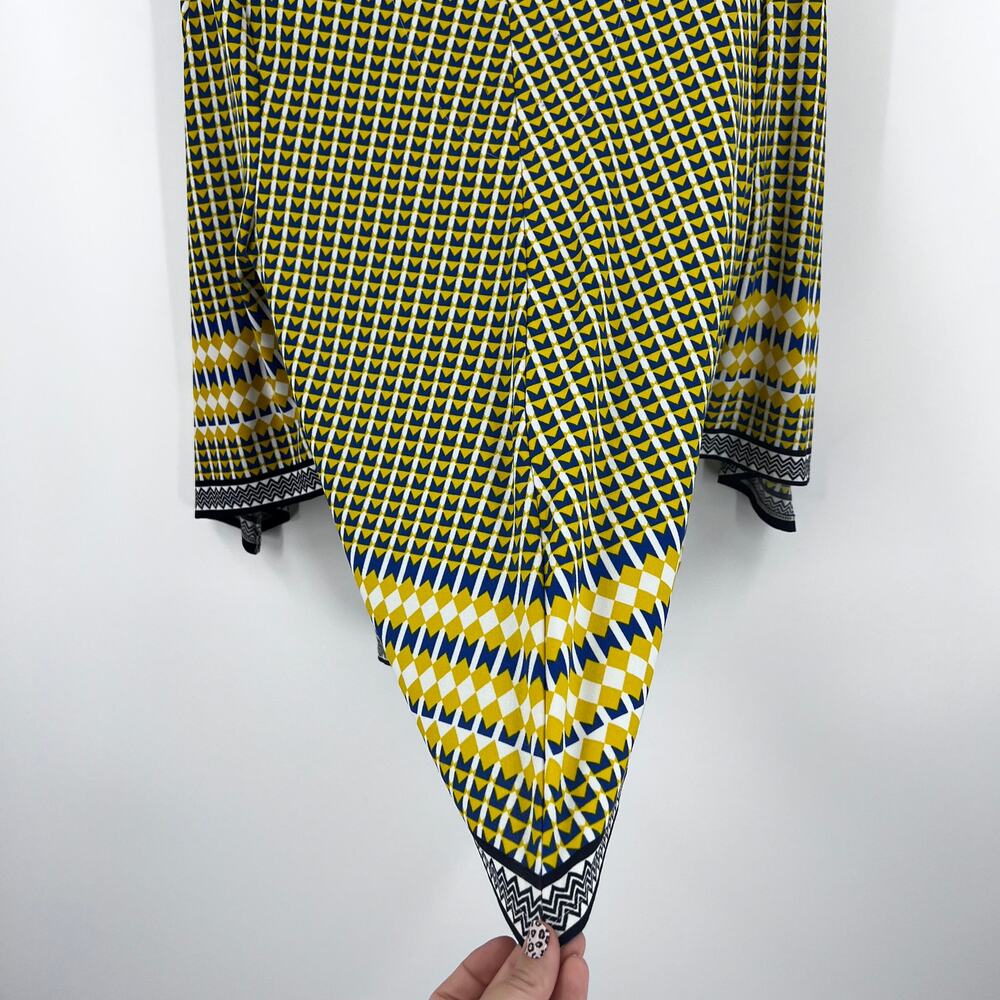 Chico's Yellow Blue Geometric Pattern Quarter Sle… - image 5